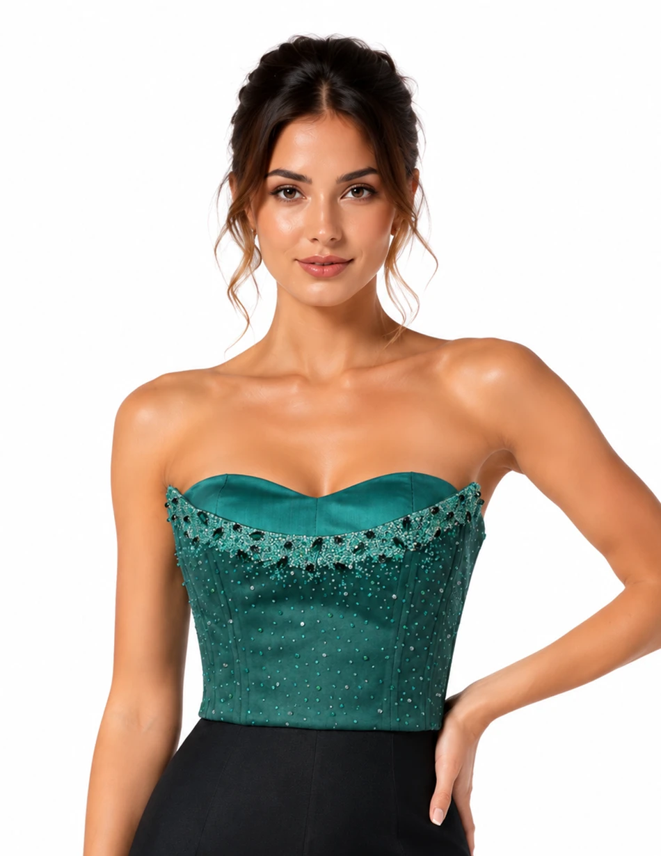 Elerra Evening Elegance Emerald Éclat Embellished Couture Corset