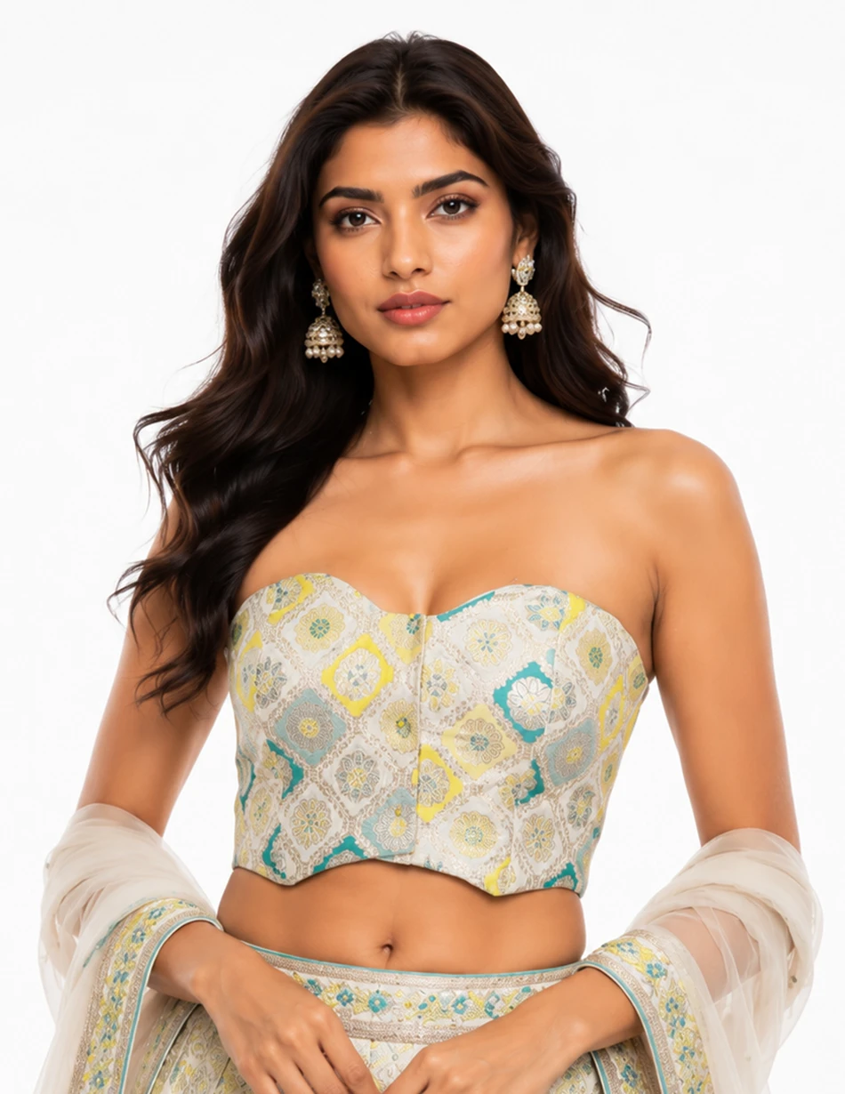 Elerra Ivora Pastel Printed Culture Chic Couture Corset